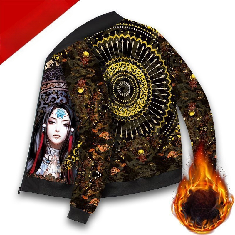 Ανδρικό τζάκετ μπέϊζμπολ σε ρετρό στυλ, πολυεστέρας, χοντρό για τον χειμώνα