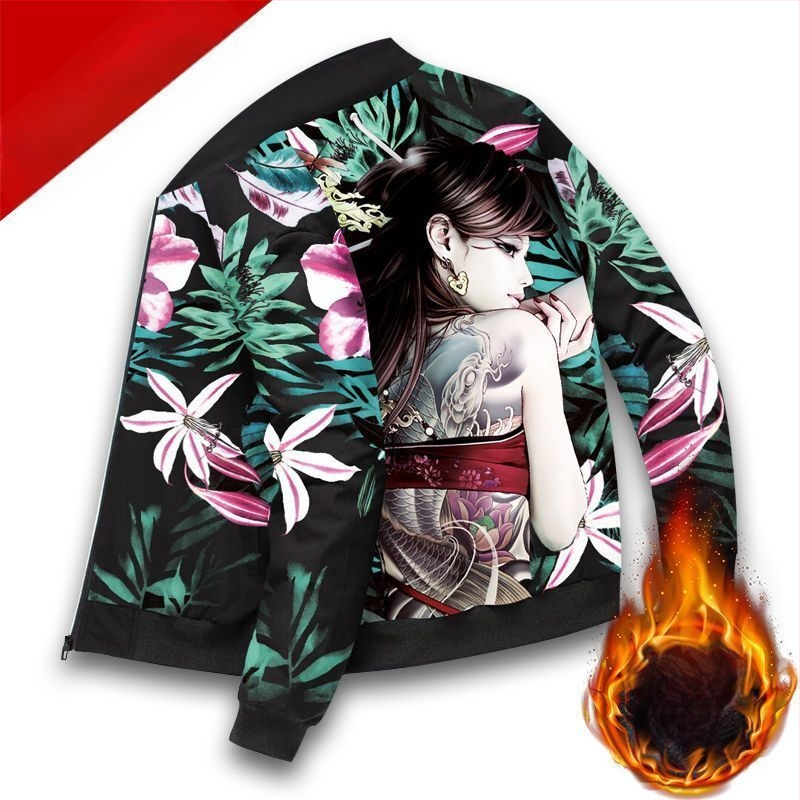 Ανδρικό τζάκετ μπέϊζμπολ σε ρετρό στυλ, πολυεστέρας, χοντρό για τον χειμώνα