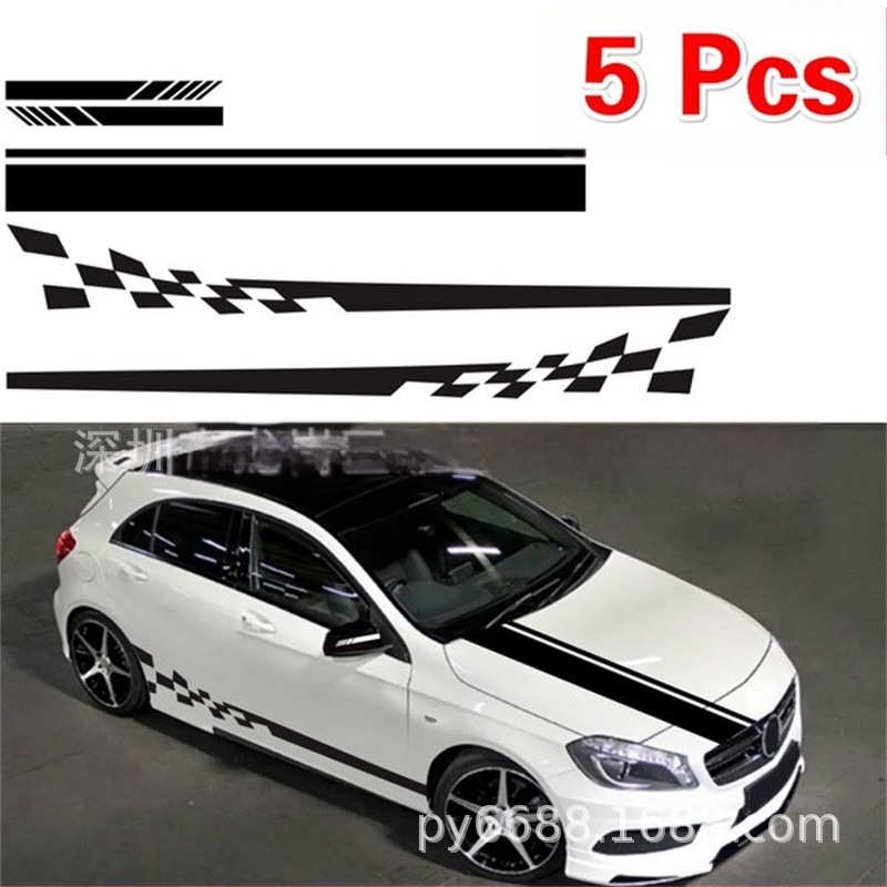 X-240 plaid auto virsbūves uzlīme, 5 gab., stingra pielipšana