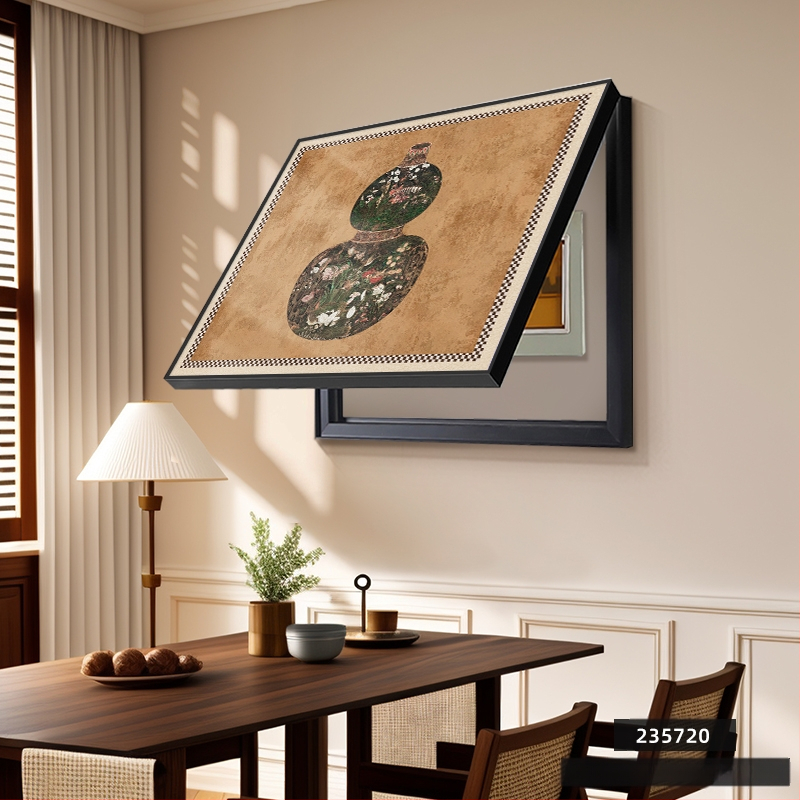 Διακοσμητικός πίνακας για μετρητή - κορνίζα από PS - καμβάς ελαιογραφίας - εκτύπωση Inkjet - μοτίβο φυτών και λουλουδιών - μεσαιωνικό στυλ