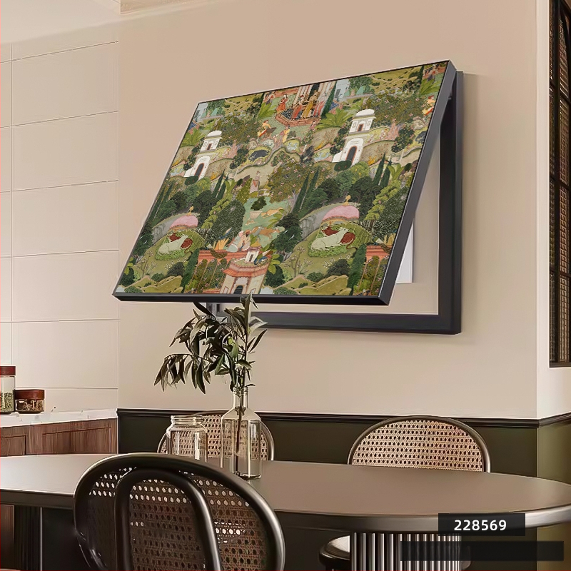 Διακοσμητικός πίνακας για μετρητή - κορνίζα από PS - καμβάς ελαιογραφίας - εκτύπωση Inkjet - μοτίβο φυτών και λουλουδιών - μεσαιωνικό στυλ