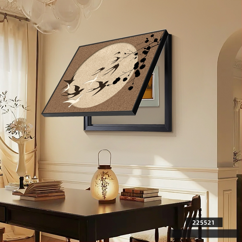 Διακοσμητικός πίνακας για μετρητή - κορνίζα από PS - καμβάς ελαιογραφίας - εκτύπωση Inkjet - μοτίβο φυτών και λουλουδιών - μεσαιωνικό στυλ