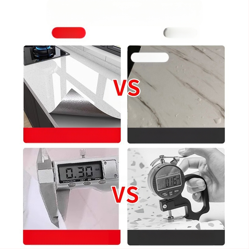 Αυτοκόλλητο Τοίχου Κουζίνας – PVC, Αδιάβροχο, Λίπος-Αντοχής, 5+ Τεμάχια, Εφέ Μαρμάρινων Πλακιδίων