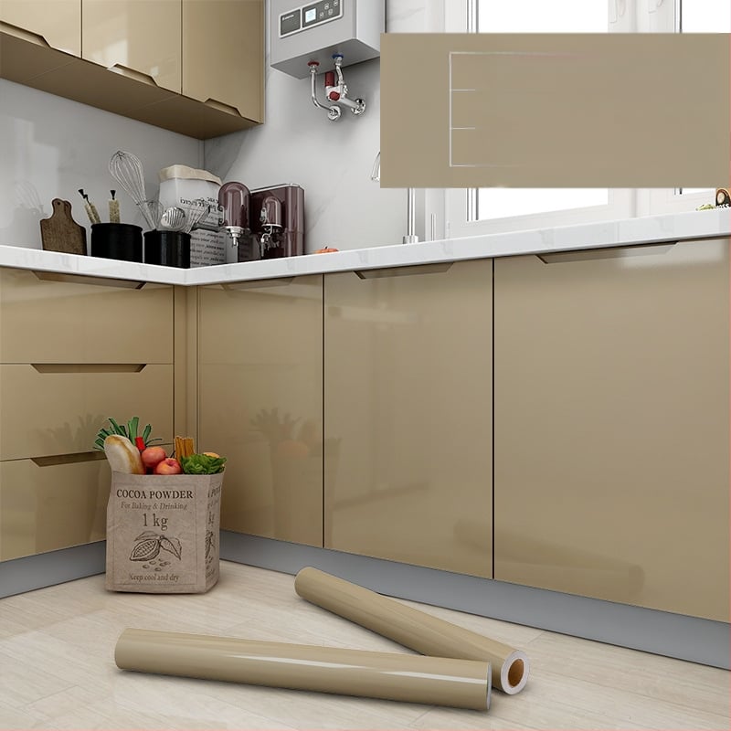 Αυτοκόλλητο φιλμ ανακαίνισης ντουλαπιών για πόρτες κουζίνας – PVC υλικό, αδιάβροχο και αντοχή στο λάδι, ανθεκτικό σε υψηλές θερμοκρασίες, υγρασία, πυροπροστασία, μονοχρωματικό σχέδιο