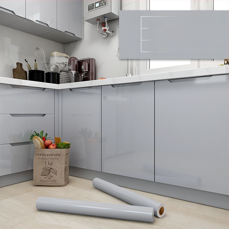 Αυτοκόλλητο φιλμ ανακαίνισης ντουλαπιών για πόρτες κουζίνας – PVC υλικό, αδιάβροχο και αντοχή στο λάδι, ανθεκτικό σε υψηλές θερμοκρασίες, υγρασία, πυροπροστασία, μονοχρωματικό σχέδιο