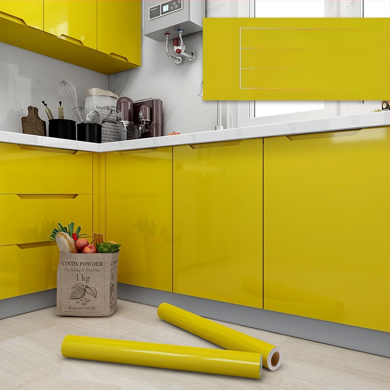 Αυτοκόλλητο φιλμ ανακαίνισης ντουλαπιών για πόρτες κουζίνας – PVC υλικό, αδιάβροχο και αντοχή στο λάδι, ανθεκτικό σε υψηλές θερμοκρασίες, υγρασία, πυροπροστασία, μονοχρωματικό σχέδιο