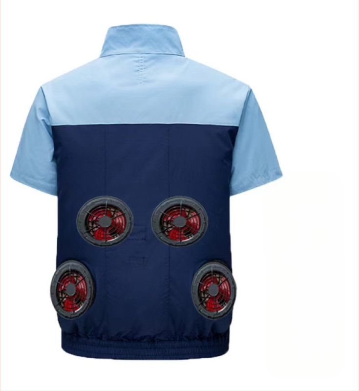 Ανδρικό προστατευτικό εργασιακό σακάκι με κοντό μανίκι, δροσιστικό πολυεστερικό ύφασμα, καλοκαίρι, για εργοστάσιο