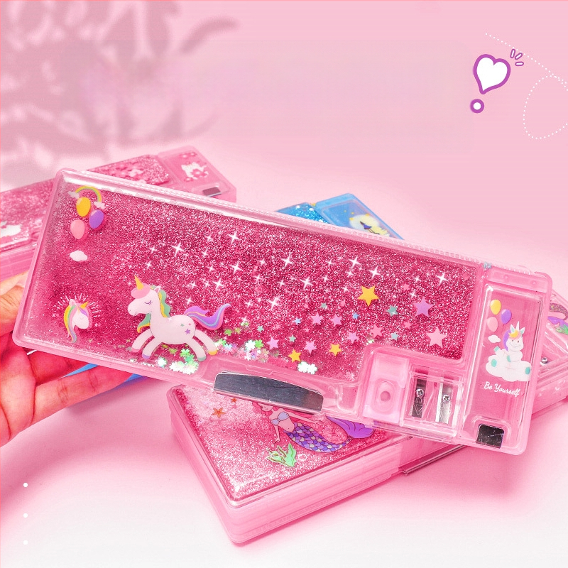 Jin Mai πλαστικό πολυλειτουργικό κουτί μολυβιών για παιδιά, σχέδιο κινούμένων σχεδίων, για μαθητές δημοτικού