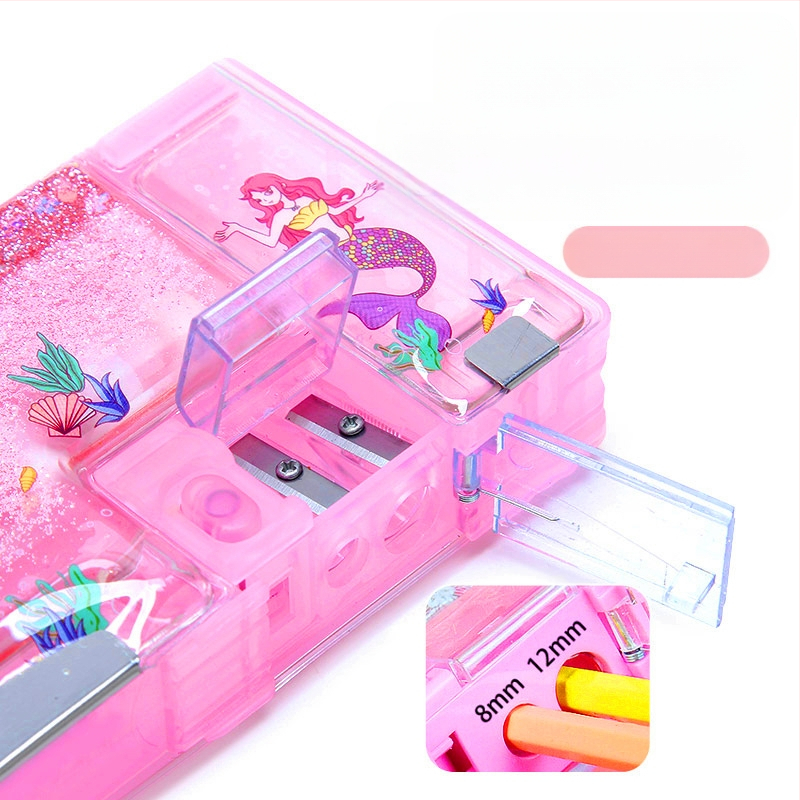 Jin Mai πλαστικό πολυλειτουργικό κουτί μολυβιών για παιδιά, σχέδιο κινούμένων σχεδίων, για μαθητές δημοτικού