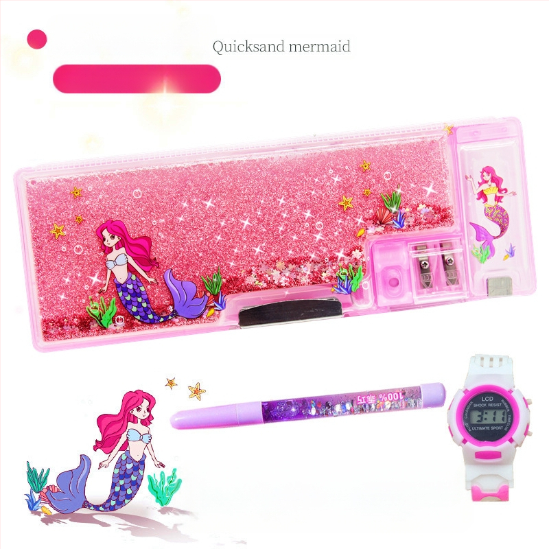 Jin Mai πλαστικό πολυλειτουργικό κουτί μολυβιών για παιδιά, σχέδιο κινούμένων σχεδίων, για μαθητές δημοτικού