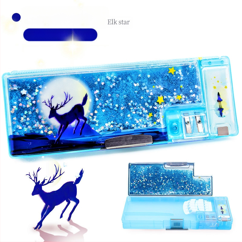 Jin Mai πλαστικό πολυλειτουργικό κουτί μολυβιών για παιδιά, σχέδιο κινούμένων σχεδίων, για μαθητές δημοτικού