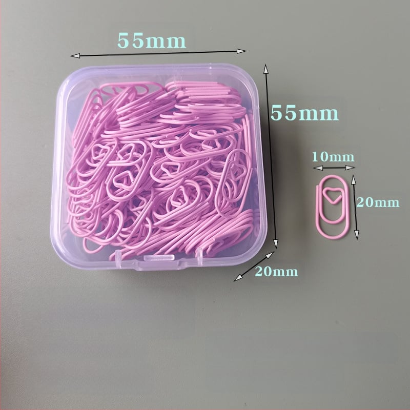 Mini szív alakú, fém papírklipsz, dobozos csomagolás, modell Mini Love Paper Clip