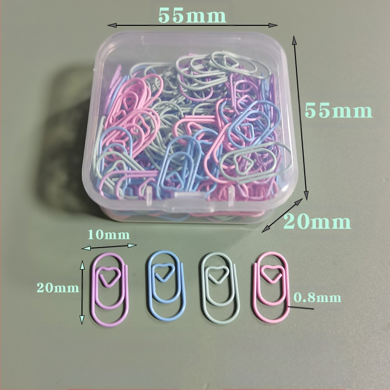 Mini szív alakú, fém papírklipsz, dobozos csomagolás, modell Mini Love Paper Clip