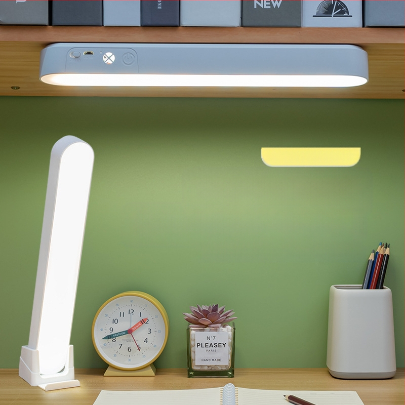 Учебна настолна лампа с защита на очите, дистанционно управление, три температури на светлината, вградена батерия, лампа за учене