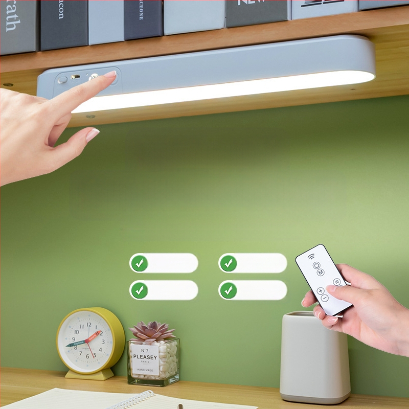 Учебна настолна лампа с защита на очите, дистанционно управление, три температури на светлината, вградена батерия, лампа за учене