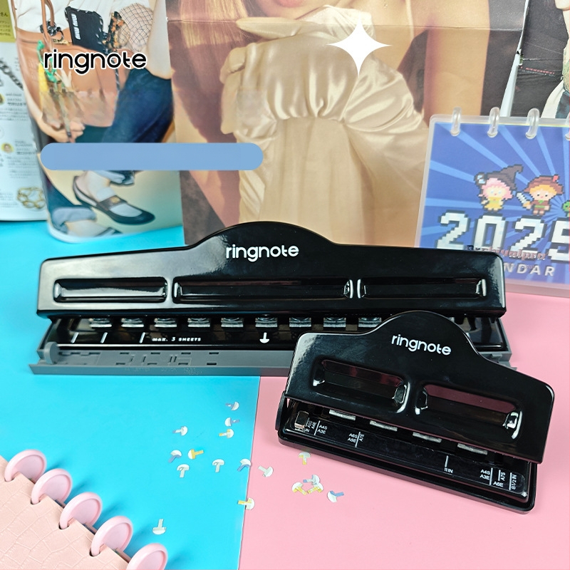 Négylyukas lyukasztó — kézi működtetés, 1–5 lapig, tömege 0,45 kg