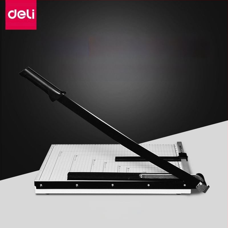 Deli ručni rezač papira s drveno-metalnom konstrukcijom, čelična oštrica, za vizitke i fotografije