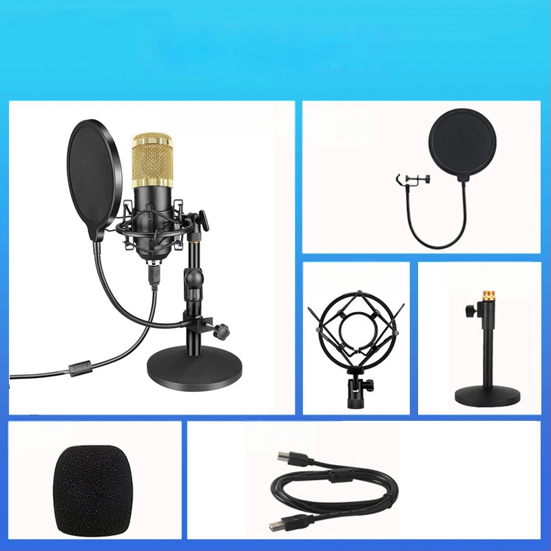 BM-800USB Μικρόφωνο USB για υπολογιστή με καρδιοειδές μοτίβο, εύρος συχνοτήτων 20Hz-20kHz, SNR ≥70dB, αλουμινένιο περίβλημα