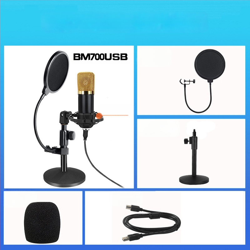 BM-800USB Μικρόφωνο USB για υπολογιστή με καρδιοειδές μοτίβο, εύρος συχνοτήτων 20Hz-20kHz, SNR ≥70dB, αλουμινένιο περίβλημα