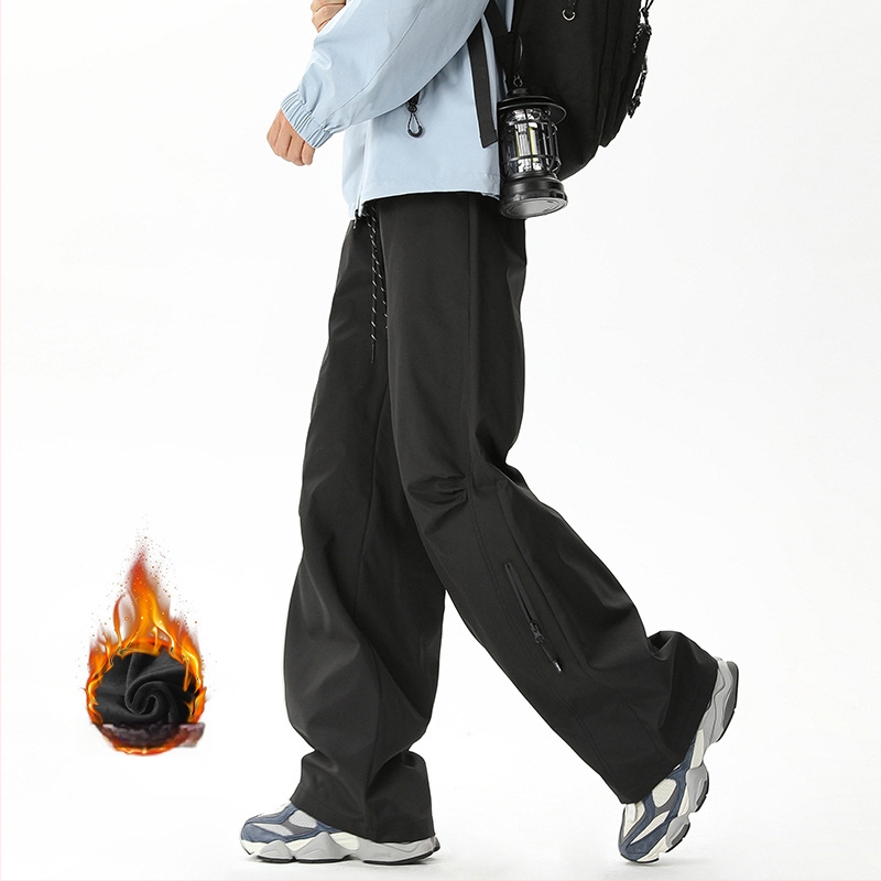 Unisex vandeniui atsparios kalnų žygių kelnytės, tiesus kirpimas, vidutinio juosmens, velūro pamušalas, mikroelastingumas, poliesterio audinys