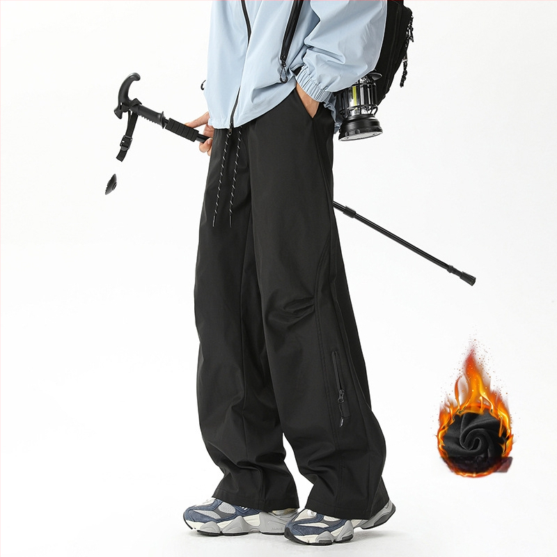 Unisex vandeniui atsparios kalnų žygių kelnytės, tiesus kirpimas, vidutinio juosmens, velūro pamušalas, mikroelastingumas, poliesterio audinys