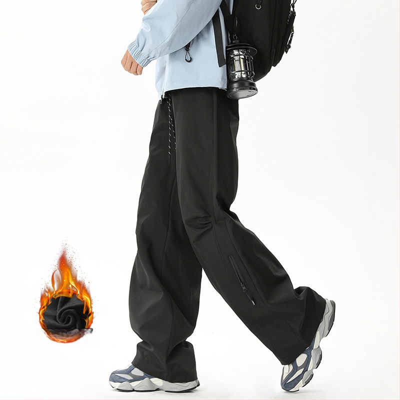 Unisex vandeniui atsparios kalnų žygių kelnytės, tiesus kirpimas, vidutinio juosmens, velūro pamušalas, mikroelastingumas, poliesterio audinys