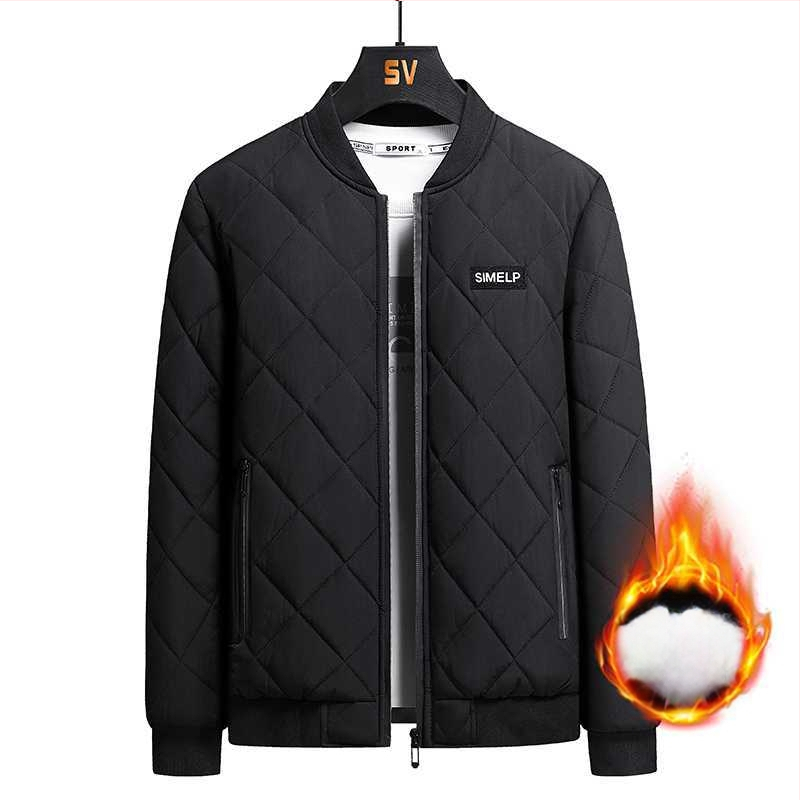 Vyrinė striukė su stovimu apykakle, siauras kirpimas, fleece pamušalas, žiemai, vieno mygtuko užsegimas