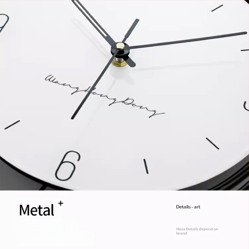 Μοντέρνο μεταλλικό ρολόι τοίχου YH323 με καντράν από οργανικό γυαλί, αναλογικό, τροφοδοσία με μπαταρίες, κίνηση με απαλό sweep, για σαλόνι, υπνοδωμάτιο, μελέτη, γραφείο