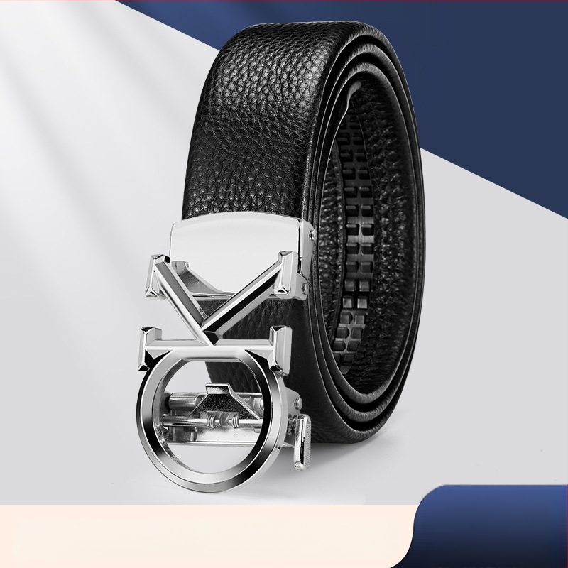Muški kaiš od PU kože s kopčom od legure, automatsko kopčanje, širina 2–4 cm, poslovni/višenamjenski/jednostavan stil