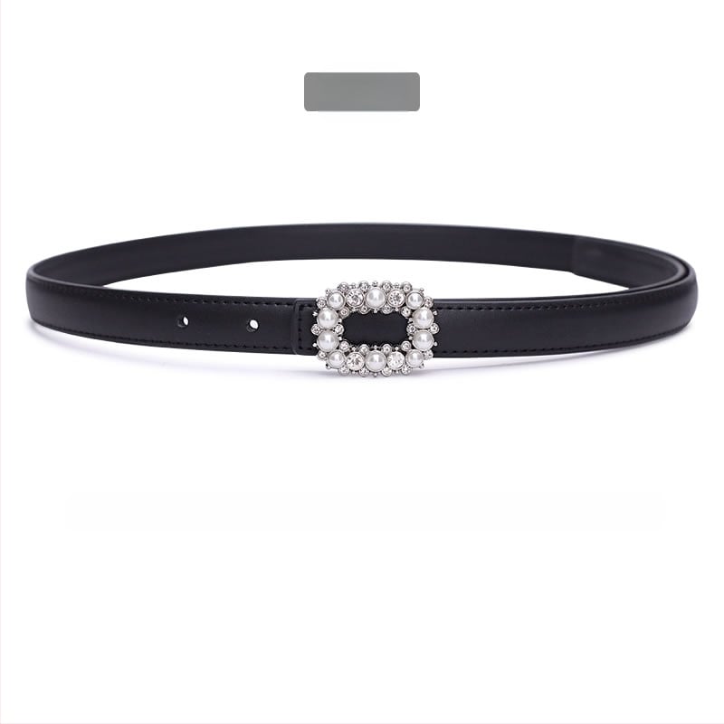 Ženski tanak kožni kaiš od dvostruke kože, kopča od legure, zatvaranje na pin, širina ispod 2 cm, proljetni model 2025