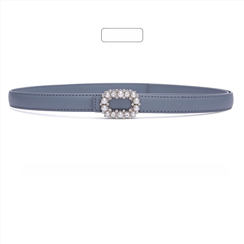 Ženski tanak kožni kaiš od dvostruke kože, kopča od legure, zatvaranje na pin, širina ispod 2 cm, proljetni model 2025