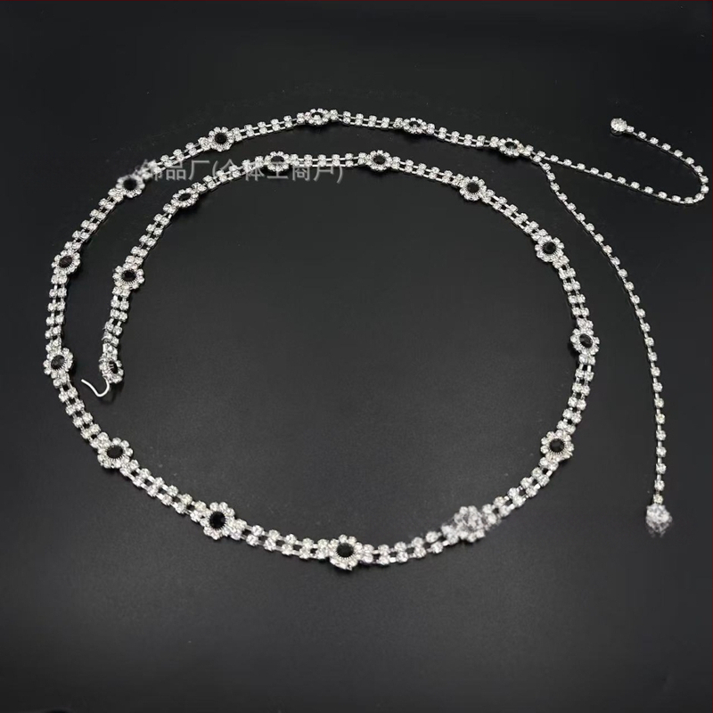 Μεταλλική αλυσίδα μέσης για γυναίκες, ευέλικτο στυλ, ζώνη με έναν κύκλο