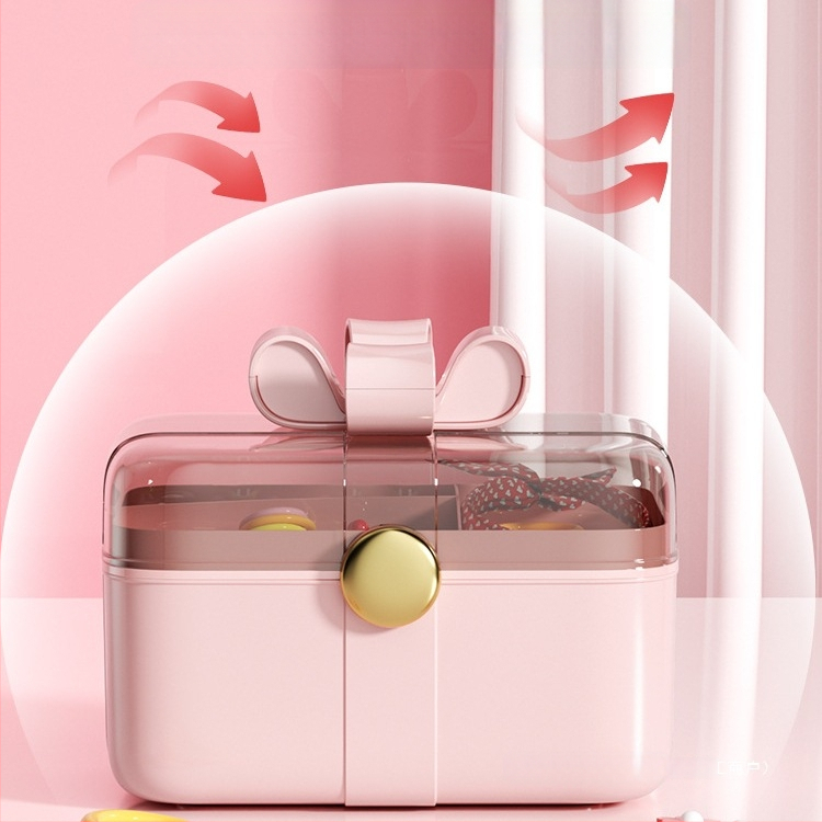 Dviejų aukštų plaukų aksesuarų saugojimo dėžutė vaikams, 18L, plastikas, modelis xy0512