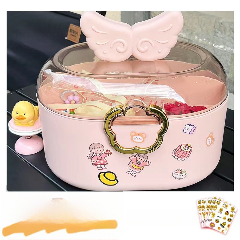 Dviejų aukštų plaukų aksesuarų saugojimo dėžutė vaikams, 18L, plastikas, modelis xy0512