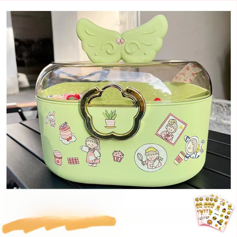 Dviejų aukštų plaukų aksesuarų saugojimo dėžutė vaikams, 18L, plastikas, modelis xy0512