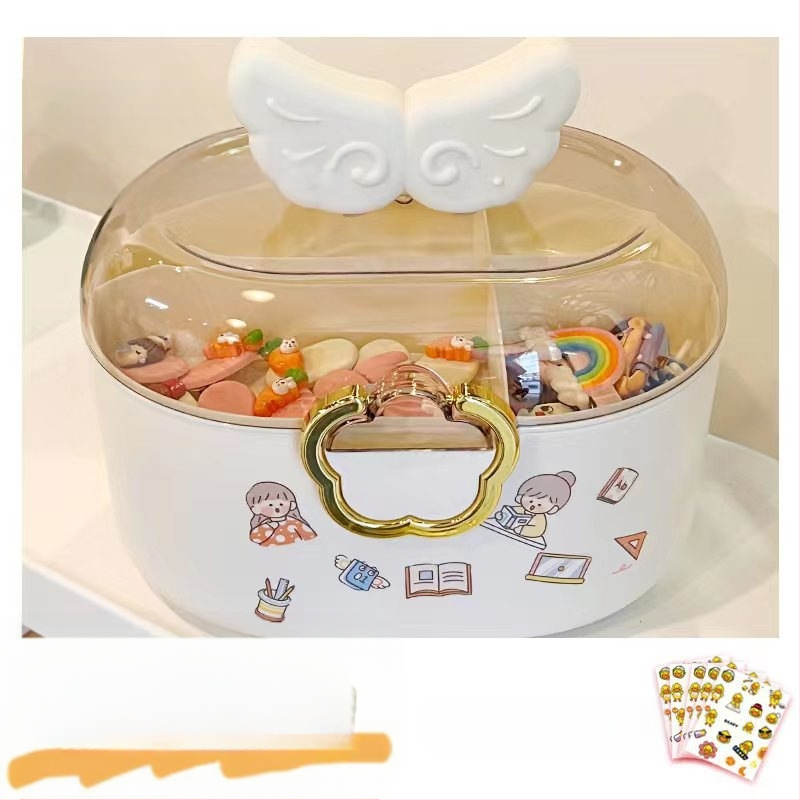 Dviejų aukštų plaukų aksesuarų saugojimo dėžutė vaikams, 18L, plastikas, modelis xy0512