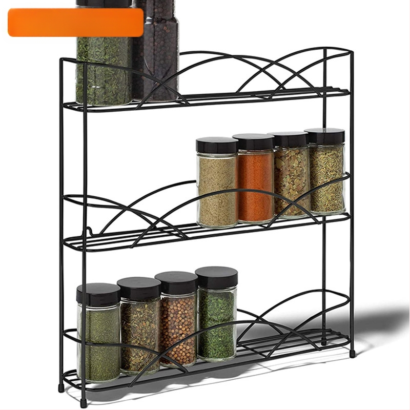 Virtuves garšvielu uzglabāšanas plaukts, daudzslāņu, uz virsmas, pārvietojams, no dzelzs vada