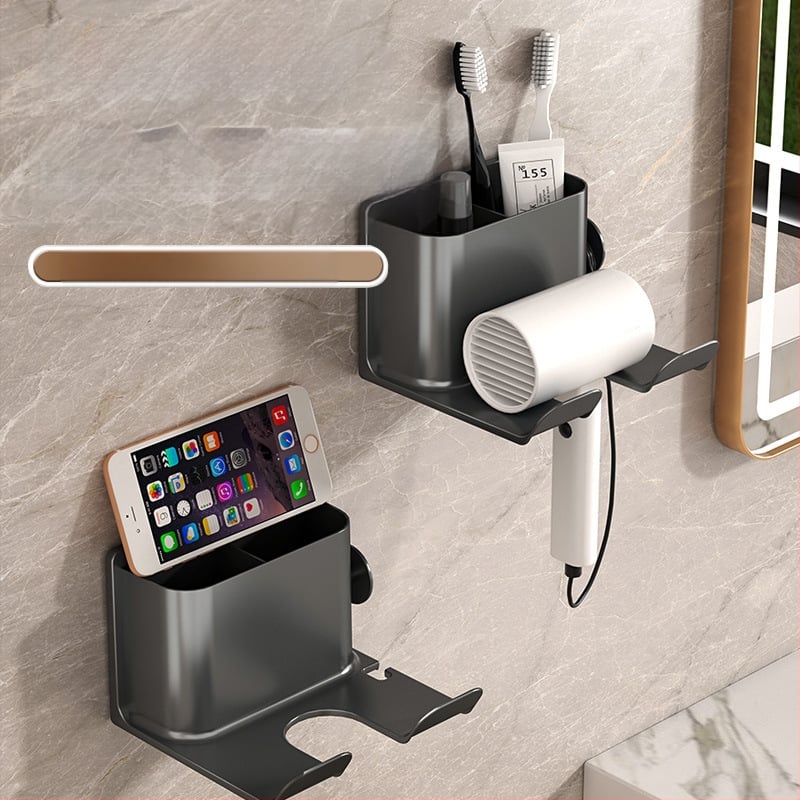 Sieninis plaukų džiovintuvo laikiklis su sandėliavimo lentyna (Medžiaga: Plastikas; Prekės ženklas: Kitas; Stilius: Šiuolaikinis paprastumas; Paviršiaus apdorojimas: Nėra; Sertifikacija: Nėra)