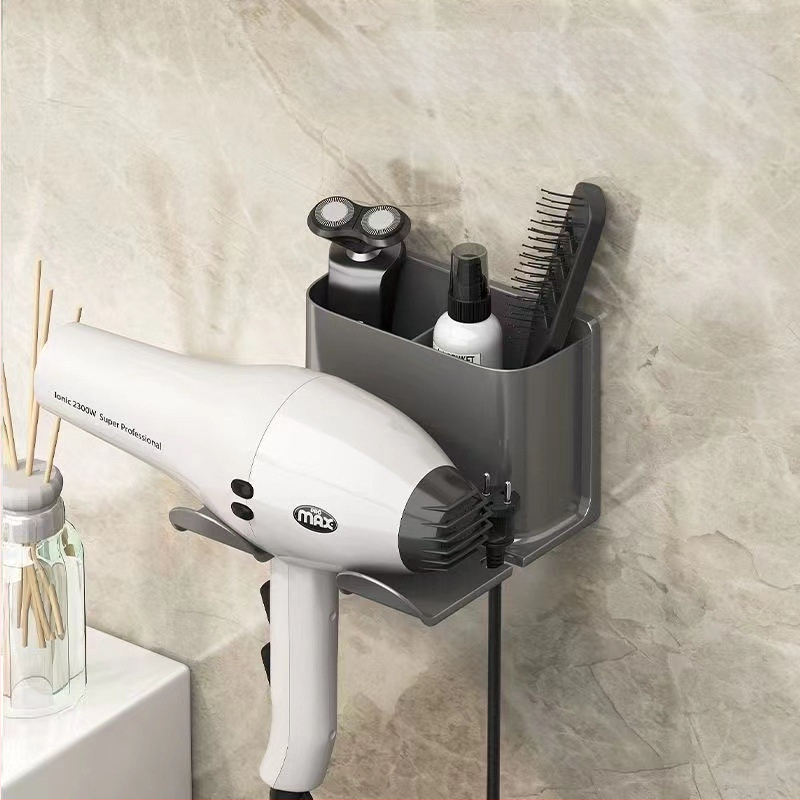 Sieninis plaukų džiovintuvo laikiklis su sandėliavimo lentyna (Medžiaga: Plastikas; Prekės ženklas: Kitas; Stilius: Šiuolaikinis paprastumas; Paviršiaus apdorojimas: Nėra; Sertifikacija: Nėra)