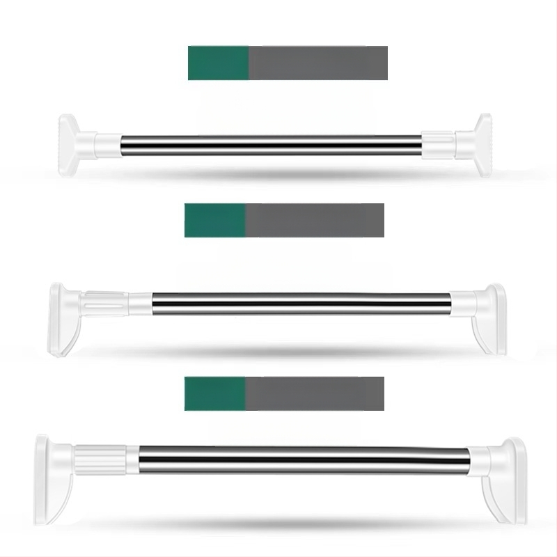 Ράβδος για ρούχα από 201 ανοξείδωτο ατσάλι, τηλεσκοπική, χωρίς διάτρηση, για μπάνιο