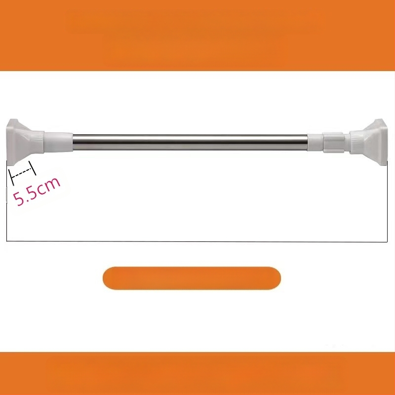 Ράβδος για ρούχα από 201 ανοξείδωτο ατσάλι, τηλεσκοπική, χωρίς διάτρηση, για μπάνιο