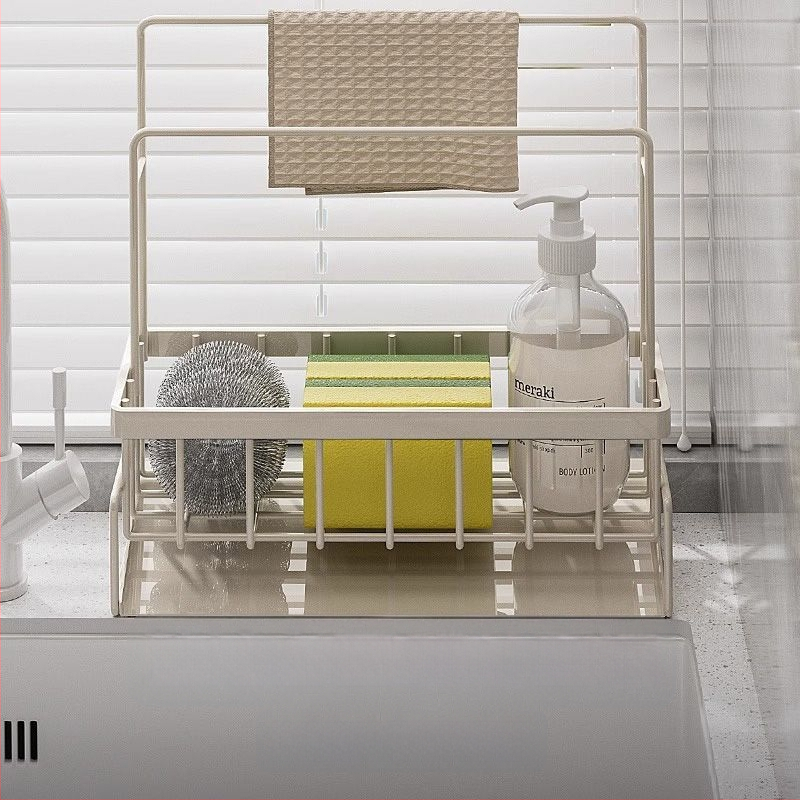 Virtuves sūkļu un lupatu plaukts, pārnēsājams, no oglekļa tērauda, modelis L13-, grīdas statīvs.