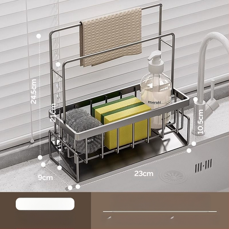 Virtuves sūkļu un lupatu plaukts, pārnēsājams, no oglekļa tērauda, modelis L13-, grīdas statīvs.
