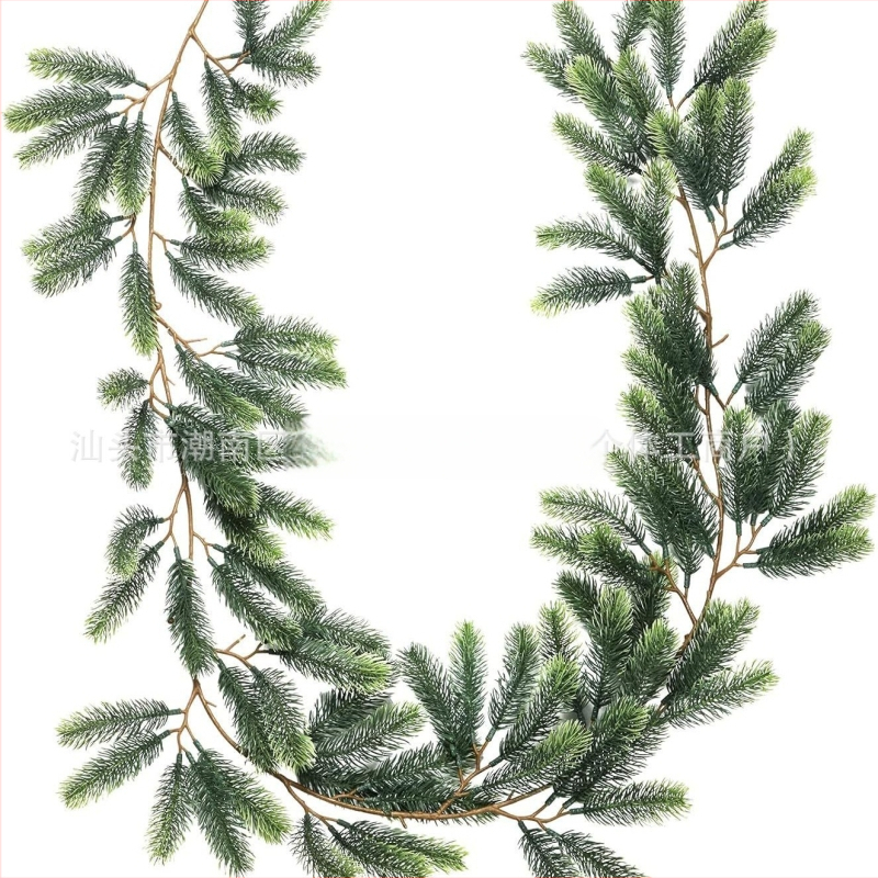 Ghirlandă artificială de viță de pin, din plastic, cu turnare prin injecție, potrivită pentru nunți, utilizare în aer liber, recuzită de fotografie și decor de casă