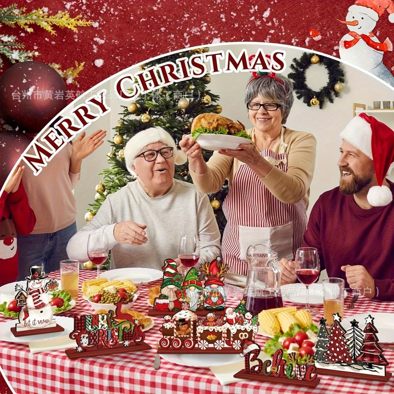 Medinė stalo centro dekoracija – sniego žmogus, Kalėdų eglutės papuošalas, modernus minimalistinis stilius, medžiaga Boxwood, prekės nr. 0077954, tinkama namams ir biurui