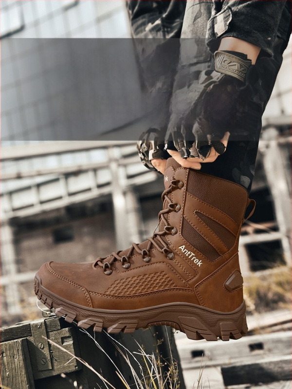 Ανδρικά ψηλά τακτικά μποτάκια για υπαίθριες πεζοπορίες και ορειβασία, Oxford ύφασμα