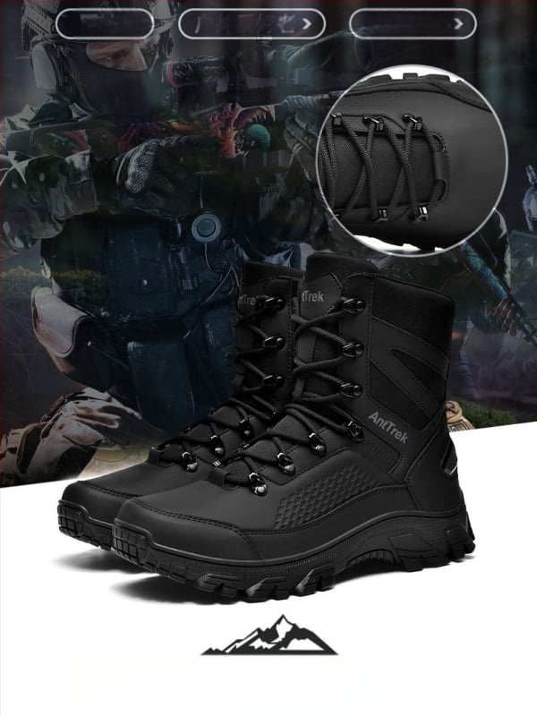 Ανδρικά ψηλά τακτικά μποτάκια για υπαίθριες πεζοπορίες και ορειβασία, Oxford ύφασμα