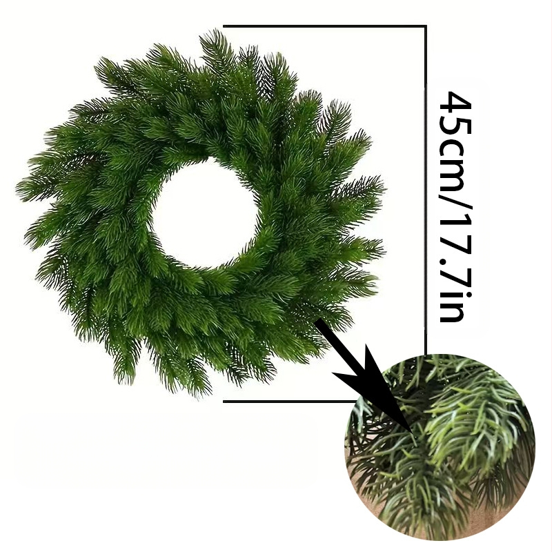 Syntetinė Kalėdinė vainikė su pušies šakelėmis, plastmasė, Amerikos stilius, pusiau rankinis, pusiau mechaninis gaminimas