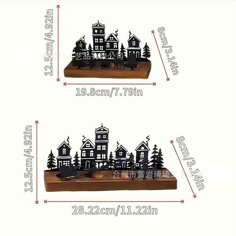 Medinis žvakių laikiklis su kietosios medienos pagrindu, Kalėdų eglutės dizainas, šiuolaikiškas minimalistinis stilius namų dekoravimui