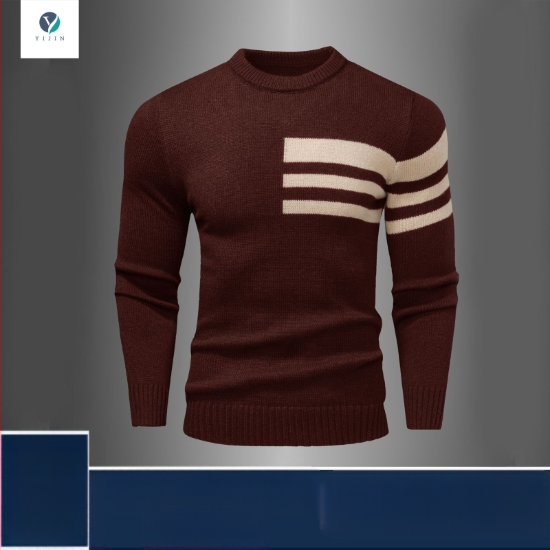 Megztinis su spalvų blokais, siauras kirpimas, ilgos rankovės, turn-down tipo apykaklė, sintetinių pluoštų mišinys, 100% poliesteris